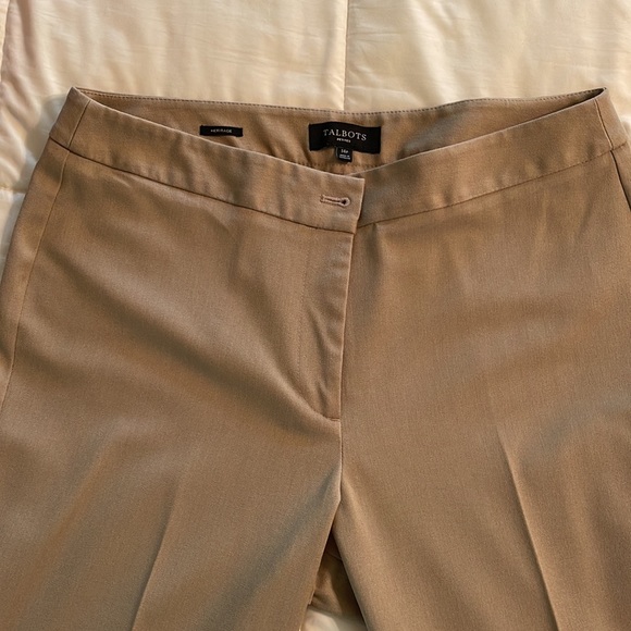 Talbots Heritage Flat Front Barely Boot Trousers Pants 14P Tan - Picture 4 of 9